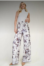 Wide leg print pants