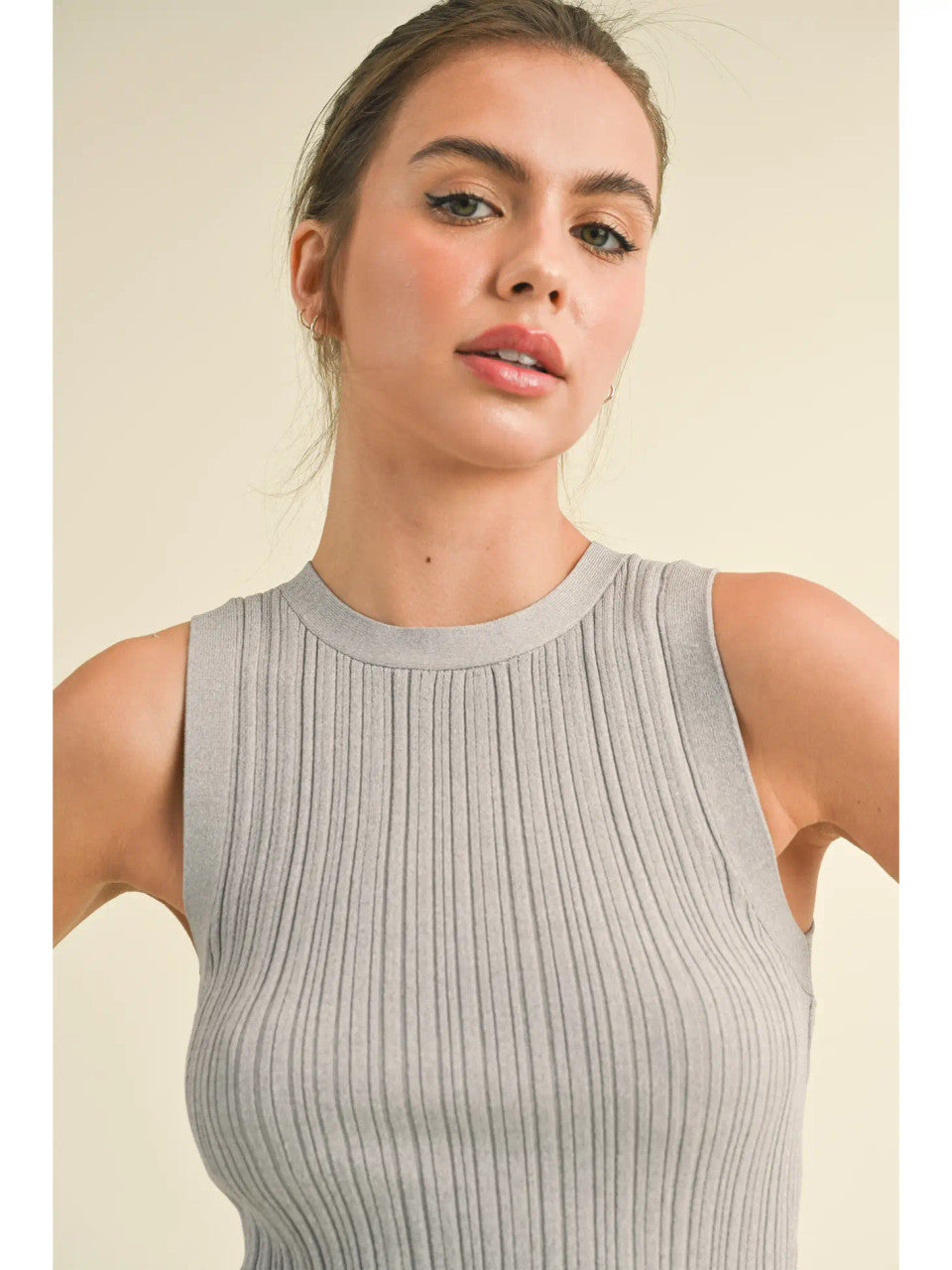 Classic Ribbed Tank Grey