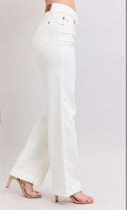 Judy Blue wide leg white trouser jeans