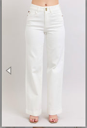 Judy Blue wide leg white trouser jeans