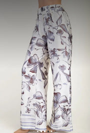 Wide leg print pants