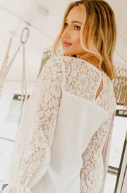 Lace Crewneck Blouse